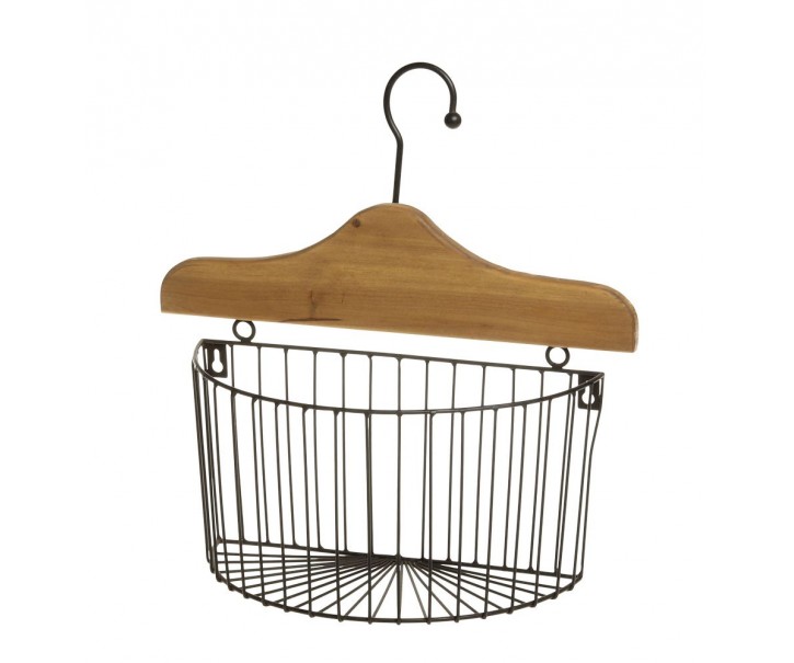 Závěsný nástěnný úložný koš s ramínkem - 34*13*35 cm Chic Antique