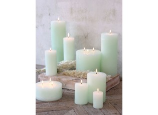 Zelená válcová svíčka Macon Rustic green - Ø 10*35 cm / 210 hodin