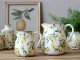 Béžový baňatý keramický džbán s citróny - 13*16 cm Chic Antique