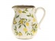Béžový baňatý keramický džbán s citróny - 13*16 cm Chic Antique