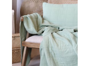 Zelený přehoz s opraným vzhledem Aix Vintage Quilt verte - 130*180 cm