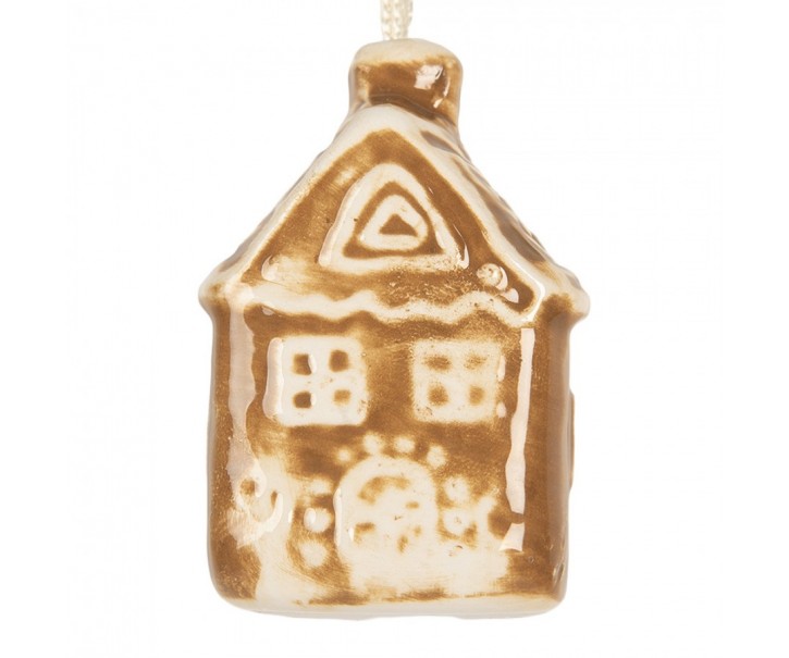 Závěsná ozdoba perníková chaloupka Gingerbread Cott - 4*4*7 cm Clayre & Eef