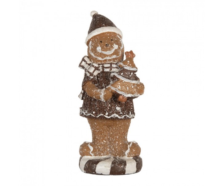 Christmas Decoration Figurine Gingerbread Man 8x8x20 Cm - 8*8*20 cm Clayre & Eef