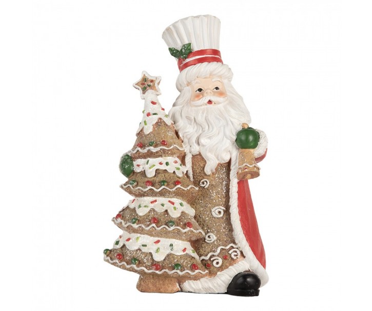Vánoční dekorace Santa Claus se stromkem - 15*11*25 cm Clayre & Eef