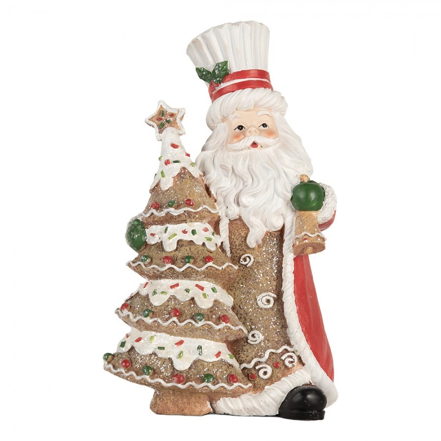 Vánoční dekorace Santa Claus se stromkem - 15*11*25 cm