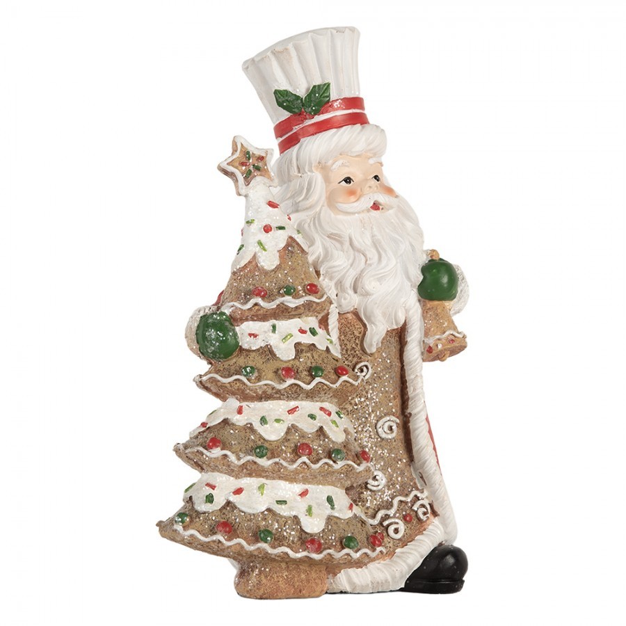 Vánoční dekorace Santa Claus se stromkem - 15*11*25 cm