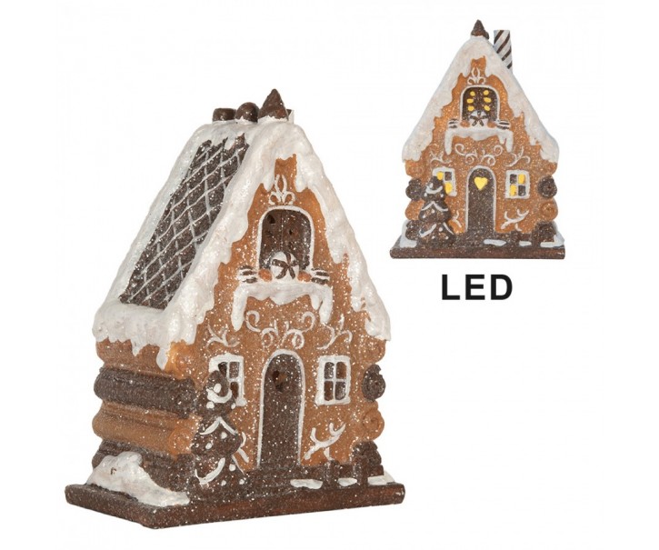 Perníková LED chaloupka Gingerbread Cotti - 15*8*19 cm Clayre & Eef