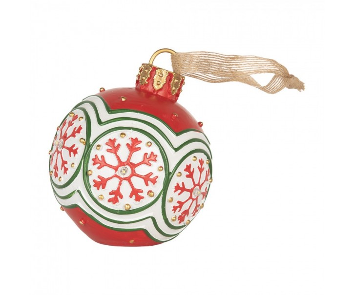 Christmas Ornament Christmas Bauble ? 12x14 Cm Red Plastic - ? 12*14 cm Clayre & Eef