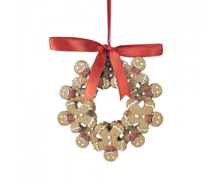 Christmas Ornament Gingerbread Man 10x2x10 Cm Brown Plastic - 10*2*10 cm Clayre & Eef
