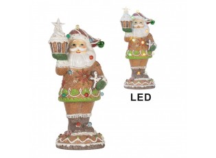 Christmas Decoration Figurine Santa Claus 15x13x32 Cm Brown Plastic - 15*13*32 cm / 3*AAA