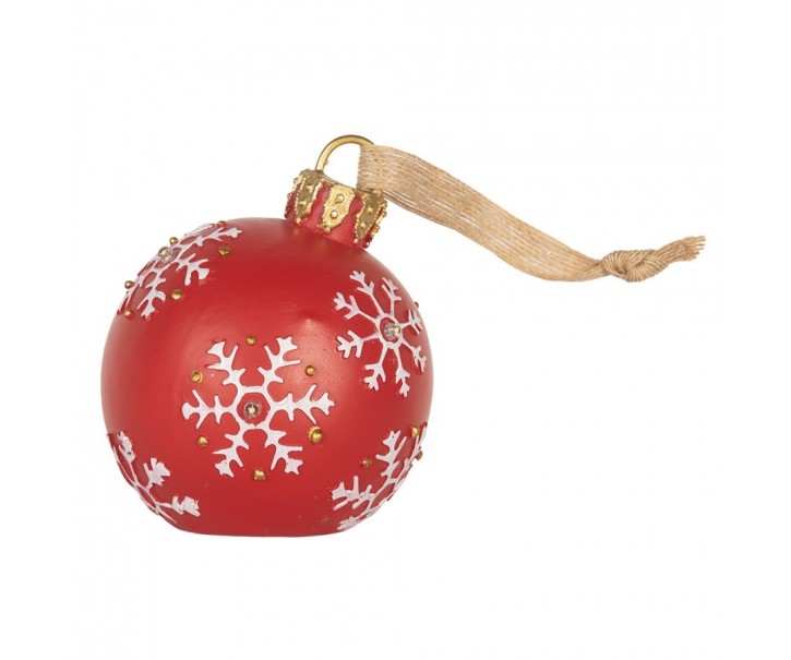 Christmas Ornament Christmas Bauble ? 12x14 Cm Red Plastic - ? 12*14 cm Clayre & Eef