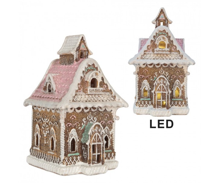 Perníková LED chaloupka Gingerbread Cotti - 16*15*25 cm Clayre & Eef
