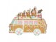 Vánoční perníkový autobus s LED světýlky Gingerbread - 31*12*23 cm / 2*AAA Clayre & Eef