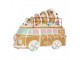 Vánoční perníkový autobus s LED světýlky Gingerbread - 31*12*23 cm / 2*AAA Clayre & Eef