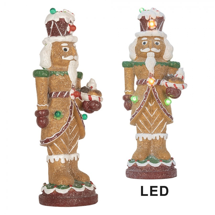 Perníkový LED Louskáček Gingerbread Nutcracker - 13*10*31 cm / 3*AAA