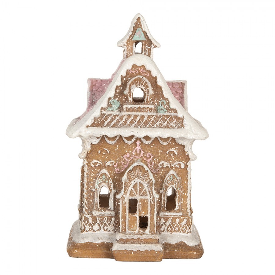 Perníkový LED domek kostel Gingerbread Cotti - 9*10*15 cm