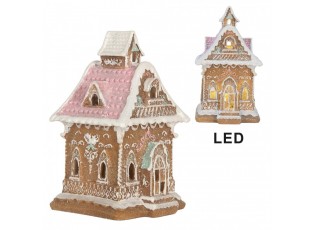 Perníkový LED domek kostel Gingerbread Cotti - 9*10*15 cm