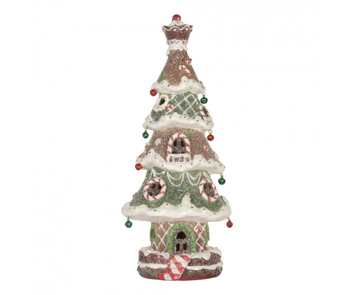 Dekorace perníkový stromek Gingerbread Tree LED - 15*12*36 cm / 3*AAA Clayre & Eef