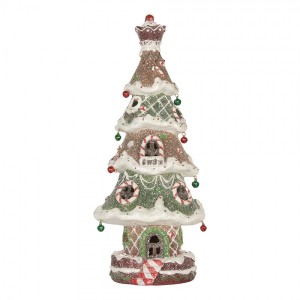 Dekorace perníkový stromek Gingerbread Tree LED - 15*12*36 cm / 3*AAA