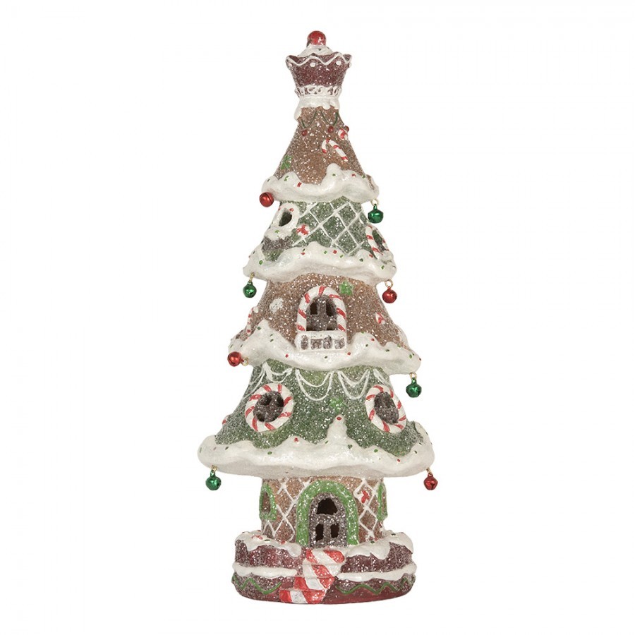 Dekorace perníkový stromek Gingerbread Tree LED - 15*12*36 cm / 3*AAA