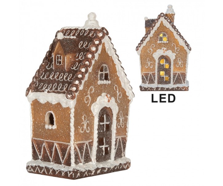 Perníková LED chaloupka Gingerbread Cotti - 13*9*20 cm Clayre & Eef