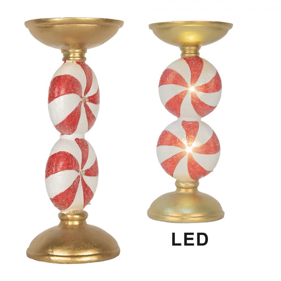 Christmas Decoration With LED Lighting ? 11x23 Cm Gold Colored Plastic - ? 10*23 cm