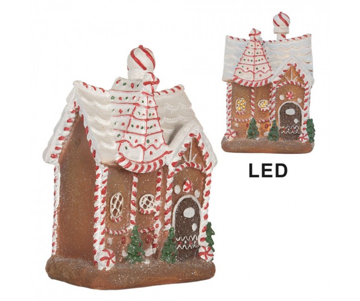 Perníková LED chaloupka Gingerbread Cott - 16*12*23 cm Clayre & Eef