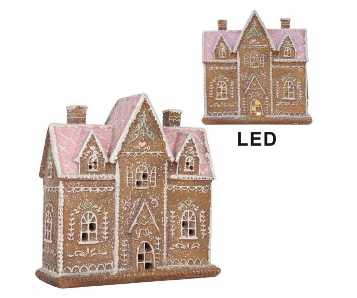 Perníkový LED domek Gingerbread Cotti - 21*8*20 cm Clayre & Eef