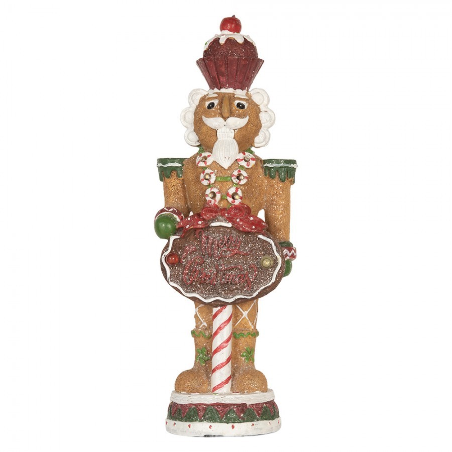 Christmas Decoration Figurine Nutcracker 3 X AAA Brown Plastic - 12*10*35 cm