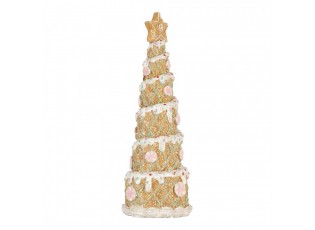 Hnědo-růžová dekorace vánoční stromek Christmas Tree - Ø 9*25 cm