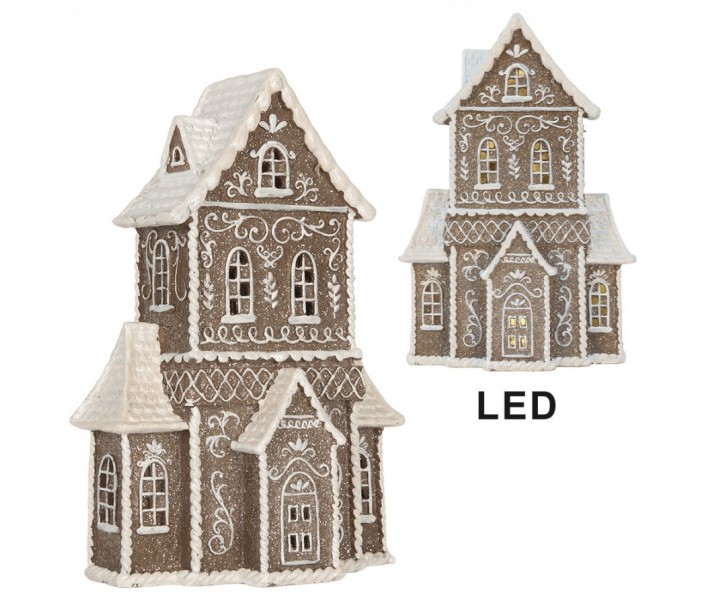 Perníkový LED domek Gingerbread Cotti - 23*11*33 cm Clayre & Eef