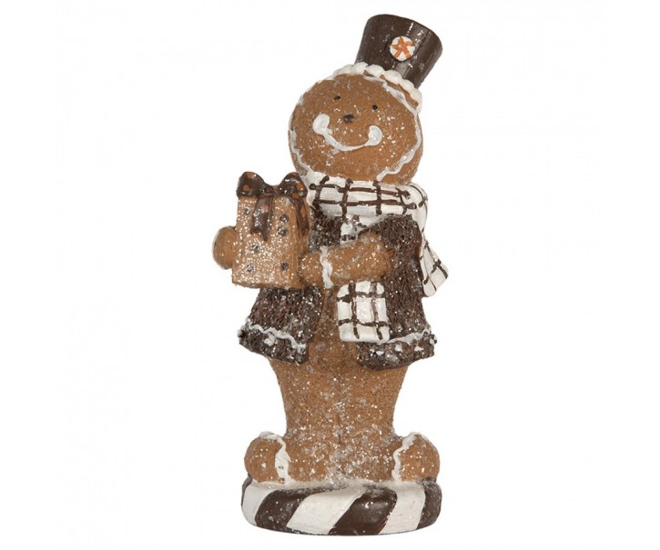 Christmas Decoration Figurine Gingerbread Man 9x8x20 Cm - 9*8*20 cm Clayre & Eef