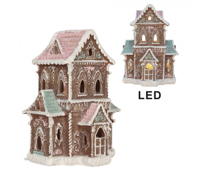 Perníkový LED domek Gingerbread Cotti - 15*12*20 cm Clayre & Eef