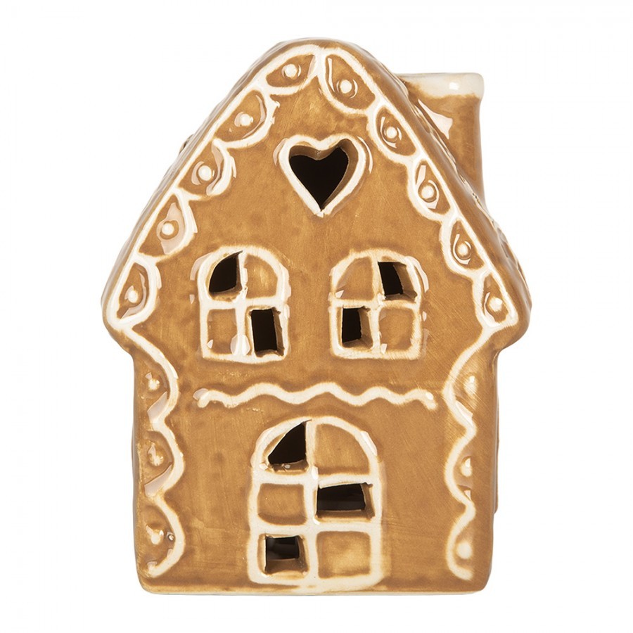 Perníková LED chaloupka Gingerbread Cott - 8*6*11 cm Clayre &amp; Eef