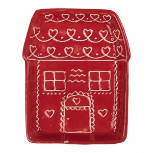 Keramický talířek perníková chaloupka Gingerbread Cott - 15*19*3 cm