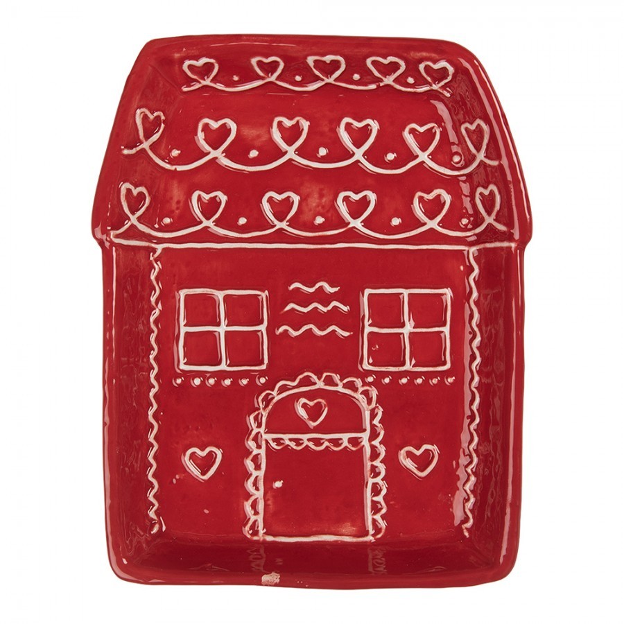 Keramický talířek perníková chaloupka Gingerbread Cott - 15*19*3 cm