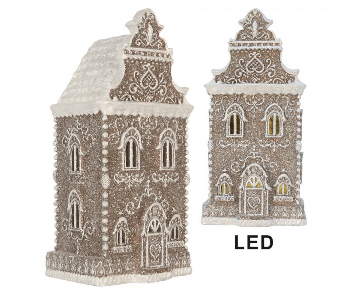 Perníkový LED domek Gingerbread Cotti - 17*15*35 cm Clayre & Eef