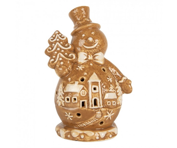 Perníková dekorace sněhulák Gingerbread Cott - 11*8*16 cm Clayre & Eef