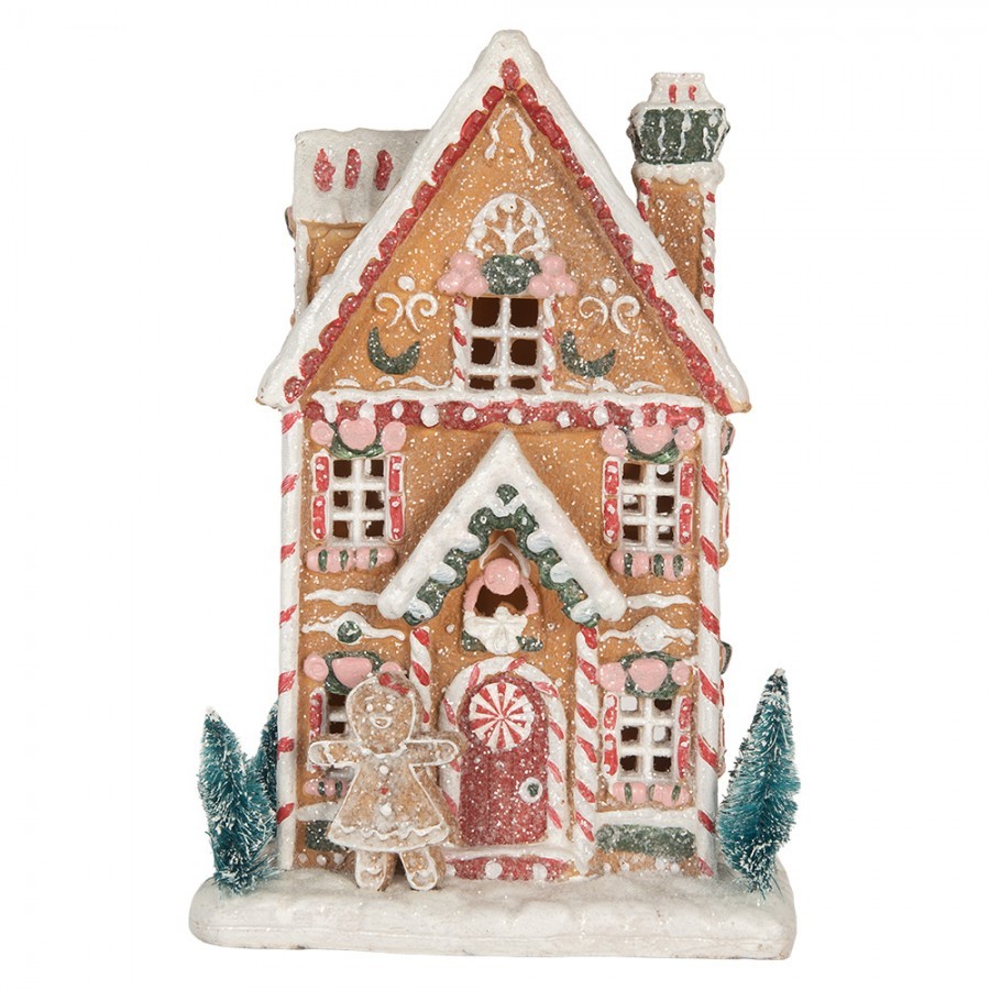 Perníkový LED domek s perníčkem Gingerbread Cotti Candy - 17*12*25 cm