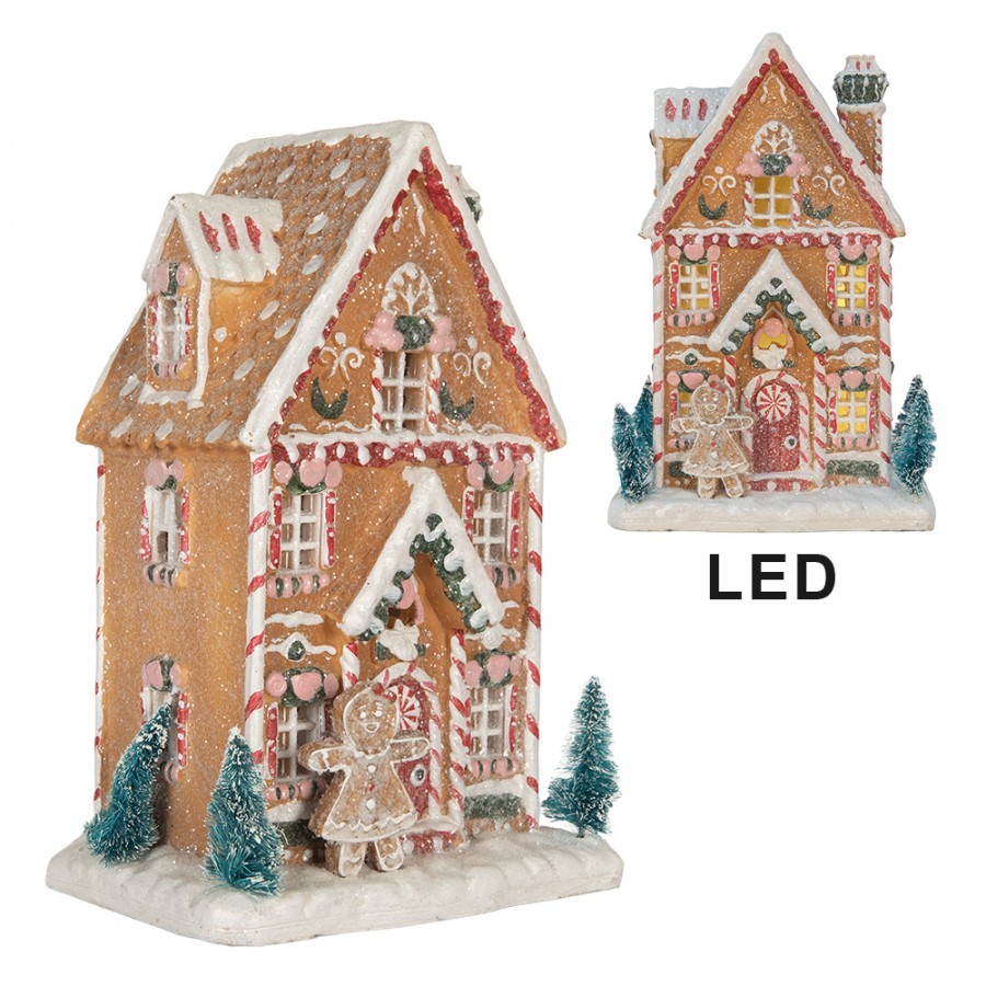 Perníkový LED domek s perníčkem Gingerbread Cotti Candy - 17*12*25 cm