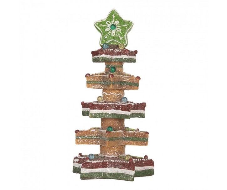 Dekorace svítící stromek z hvězd Gingerbread Tree - 15*15*29 cm / 3*AAA Clayre & Eef