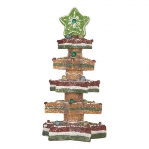 Dekorace svítící stromek z hvězd Gingerbread Tree - 15*15*29 cm / 3*AAA