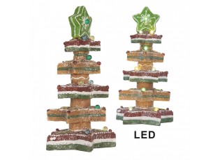 Dekorace svítící stromek z hvězd Gingerbread Tree - 15*15*29 cm / 3*AAA