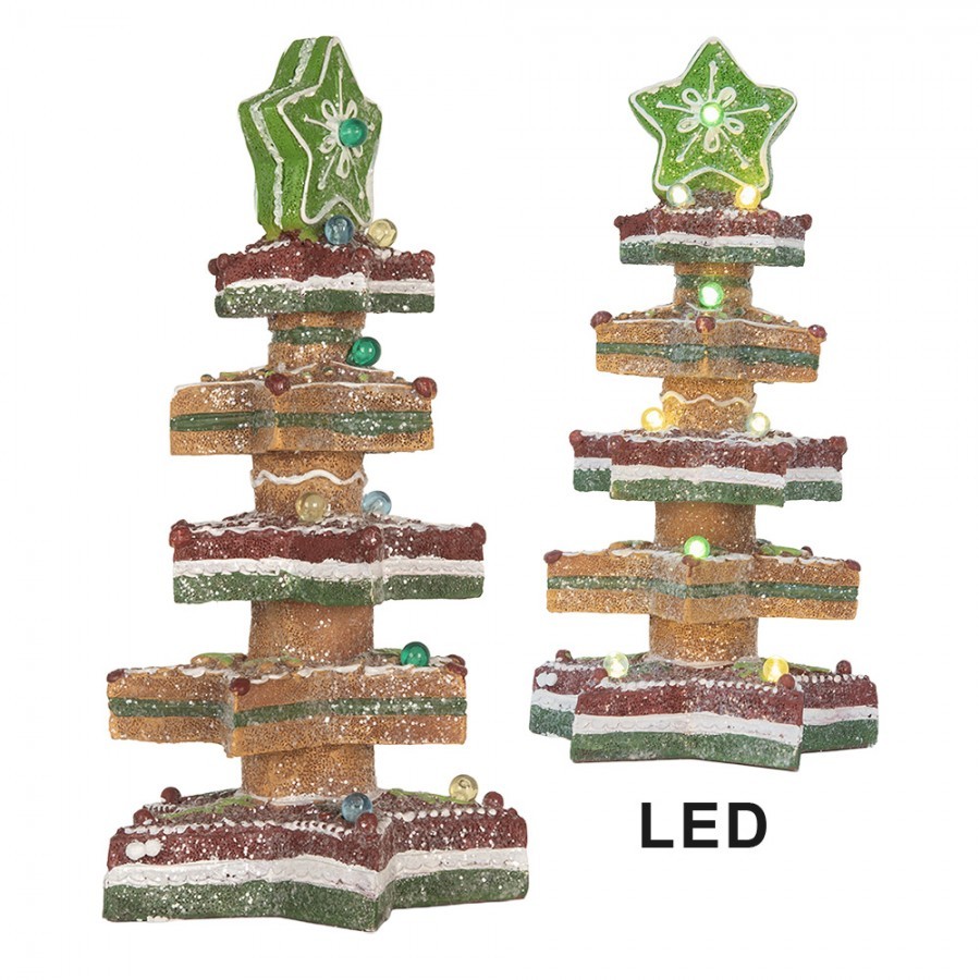 Dekorace svítící stromek z hvězd Gingerbread Tree - 15*15*29 cm / 3*AAA