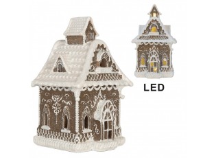 Perníkový LED domek kostel Gingerbread Cotti - 13*12*20 cm