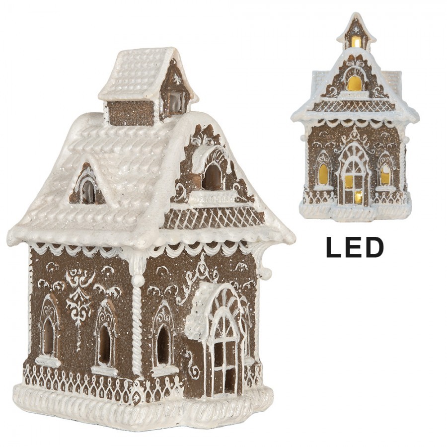 Perníkový LED domek kostel Gingerbread Cotti - 13*12*20 cm