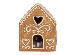 Hnědá perníková LED chaloupka Gingerbread Cott - 8*6*10 cm