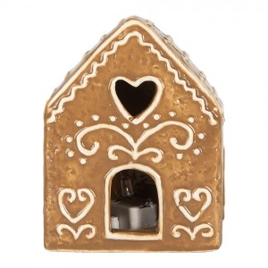 Hnědá perníková LED chaloupka Gingerbread Cott - 8*6*10 cm