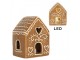 Hnědá perníková LED chaloupka Gingerbread Cott - 8*6*10 cm Clayre & Eef