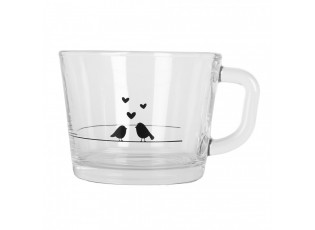 Water Glass 13x10x9 Cm / 450 Ml Transparent Glass Heart - 13*10*9 cm / 350 ml